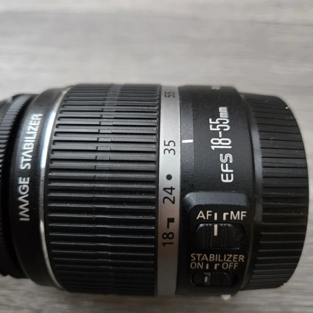 Canon Black Zoom Lens 18-55mm Standard Image Stabilizer AF/MF Zoom Lens